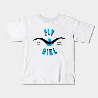 Womens Butterfly Girl Swimmer Girls Swimming Gift Kids T-Shirt